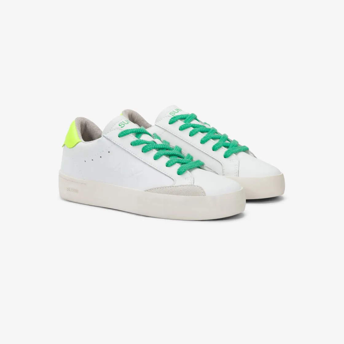Online Sneaker Boy's Street in pelle bianca e giallo fluo Bambino Scarpe|Bambino