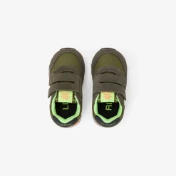 New Sneaker Boy's Tom Fluo in nylon e suede verde militare Bambino Scarpe|Bambino