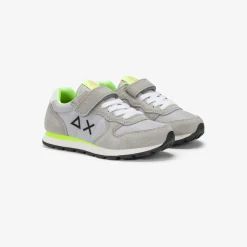 Outlet Sneaker Boy's Tom Fluo in nylon e suede grigio chiaro Bambino Scarpe|Bambino