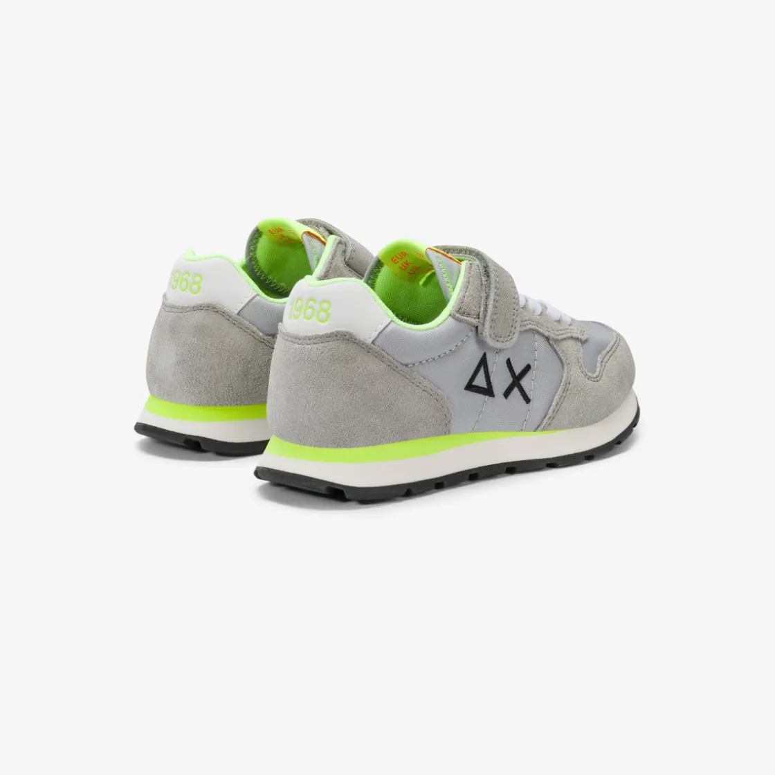 Outlet Sneaker Boy's Tom Fluo in nylon e suede grigio chiaro Bambino Scarpe|Bambino