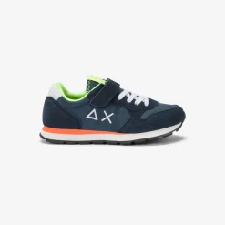Sale Sneaker Boy's Tom Fluo in nylon e suede blu navy Bambino Scarpe|Bambino