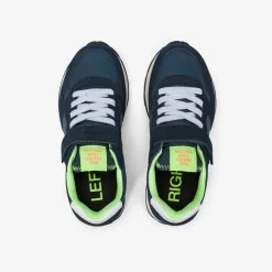 Sale Sneaker Boy's Tom Fluo in nylon e suede blu navy Bambino Scarpe|Bambino