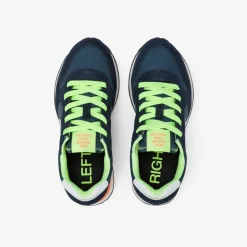 Online Sneaker Boy's Tom Fluo in nylon e suede blu navy Bambino Scarpe|Bambino