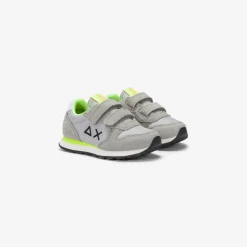Fashion Sneaker Boy's Tom Fluo in nylon e suede grigio chiaro Bambino Scarpe|Bambino