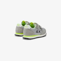 Fashion Sneaker Boy's Tom Fluo in nylon e suede grigio chiaro Bambino Scarpe|Bambino