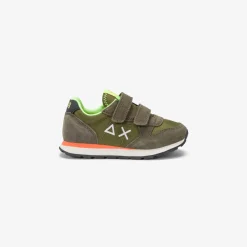 Discount Sneaker Boy's Tom Fluo in nylon e suede verde militare Bambino Scarpe|Bambino