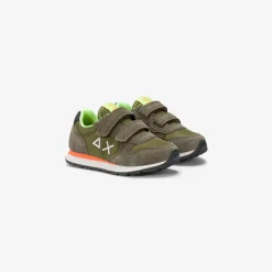 Discount Sneaker Boy's Tom Fluo in nylon e suede verde militare Bambino Scarpe|Bambino