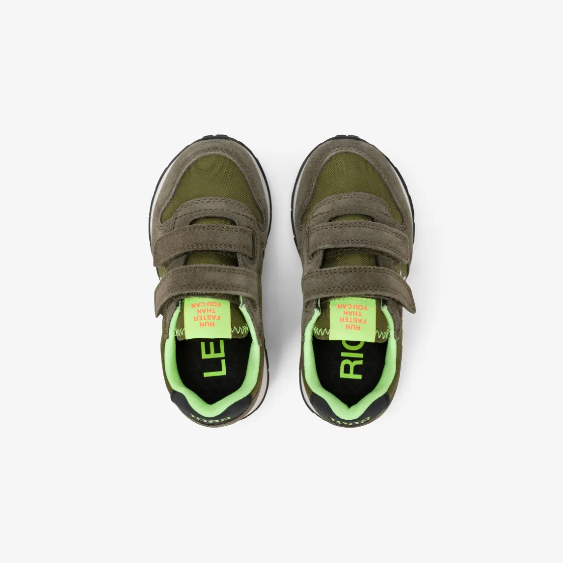 Discount Sneaker Boy's Tom Fluo in nylon e suede verde militare Bambino Scarpe|Bambino