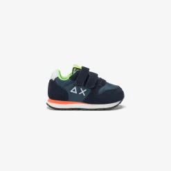 Hot Sneaker Boy's Tom Fluo in nylon e suede blu navy Bambino Scarpe|Bambino