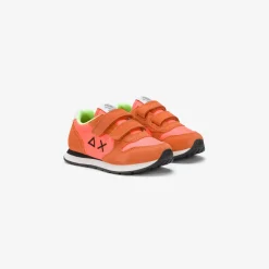 Outlet Sneaker Boy's Tom in nylon e suede arancio fluo Bambino Scarpe|Bambino