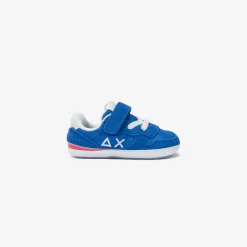 Hot Sneaker Boy's Tom in nylon e suede blu royal Bambino Scarpe|Bambino