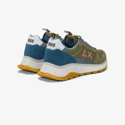 Hot Sneaker Fire & Camping in suede e mesh verde militare Uomo Scarpe|Uomo
