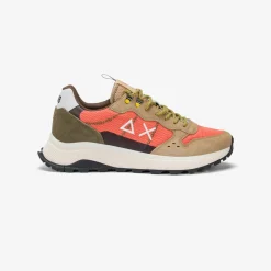 Outlet Sneaker Fire & Camping in suede e mesh lampone Uomo Scarpe|Uomo