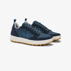 Fashion Sneaker Genius in nylon e suede blu navy Uomo Scarpe|Uomo