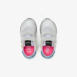 Outlet Sneaker Girl's Ally Color Explosion in suede e nylon bianco Bambina