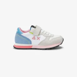 New Sneaker Girl's Ally Color Explosion in suede e nylon bianco Bambina