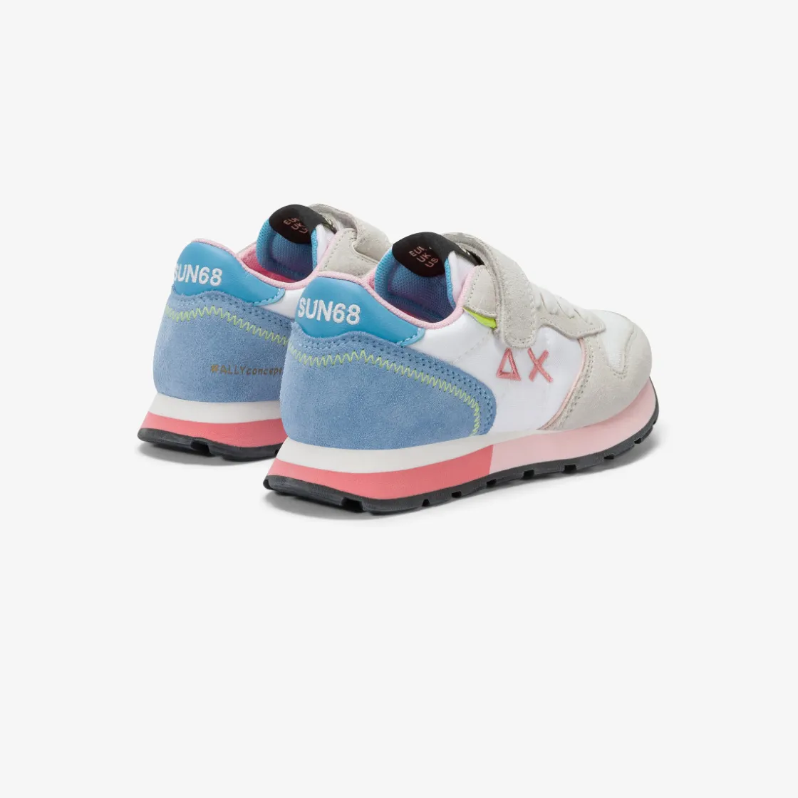 New Sneaker Girl's Ally Color Explosion in suede e nylon bianco Bambina