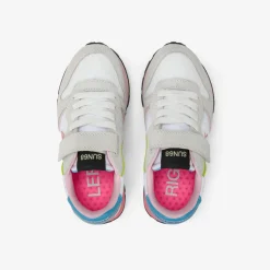 New Sneaker Girl's Ally Color Explosion in suede e nylon bianco Bambina