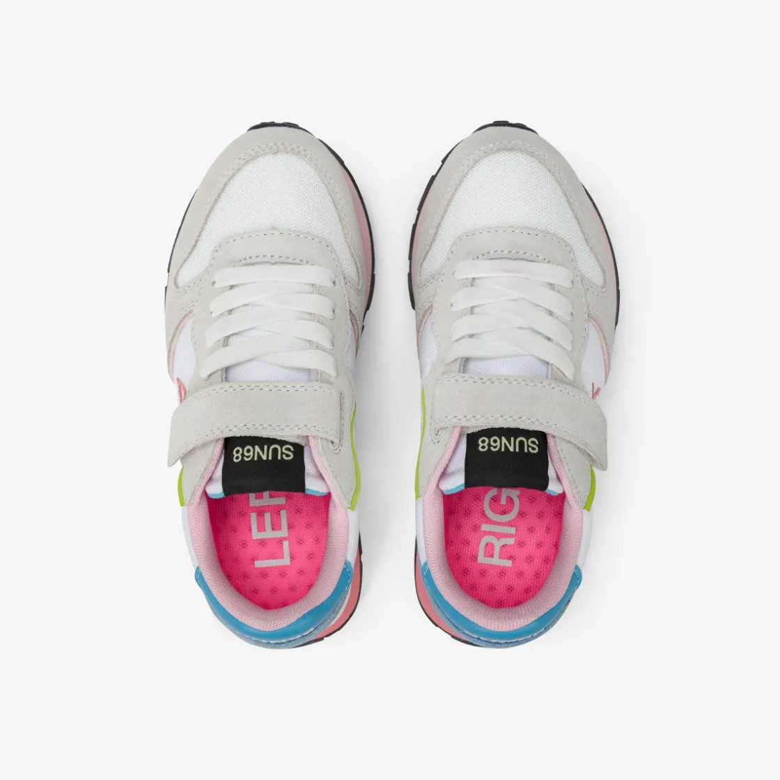 New Sneaker Girl's Ally Color Explosion in suede e nylon bianco Bambina
