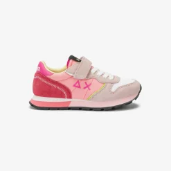 New Sneaker Girl's Ally Color Explosion in suede e nylon porcellana Bambina