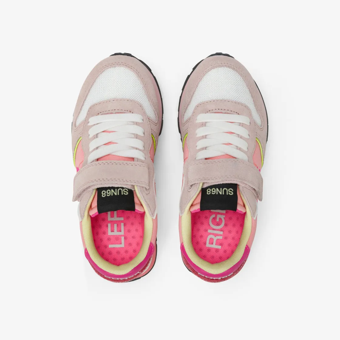 New Sneaker Girl's Ally Color Explosion in suede e nylon porcellana Bambina