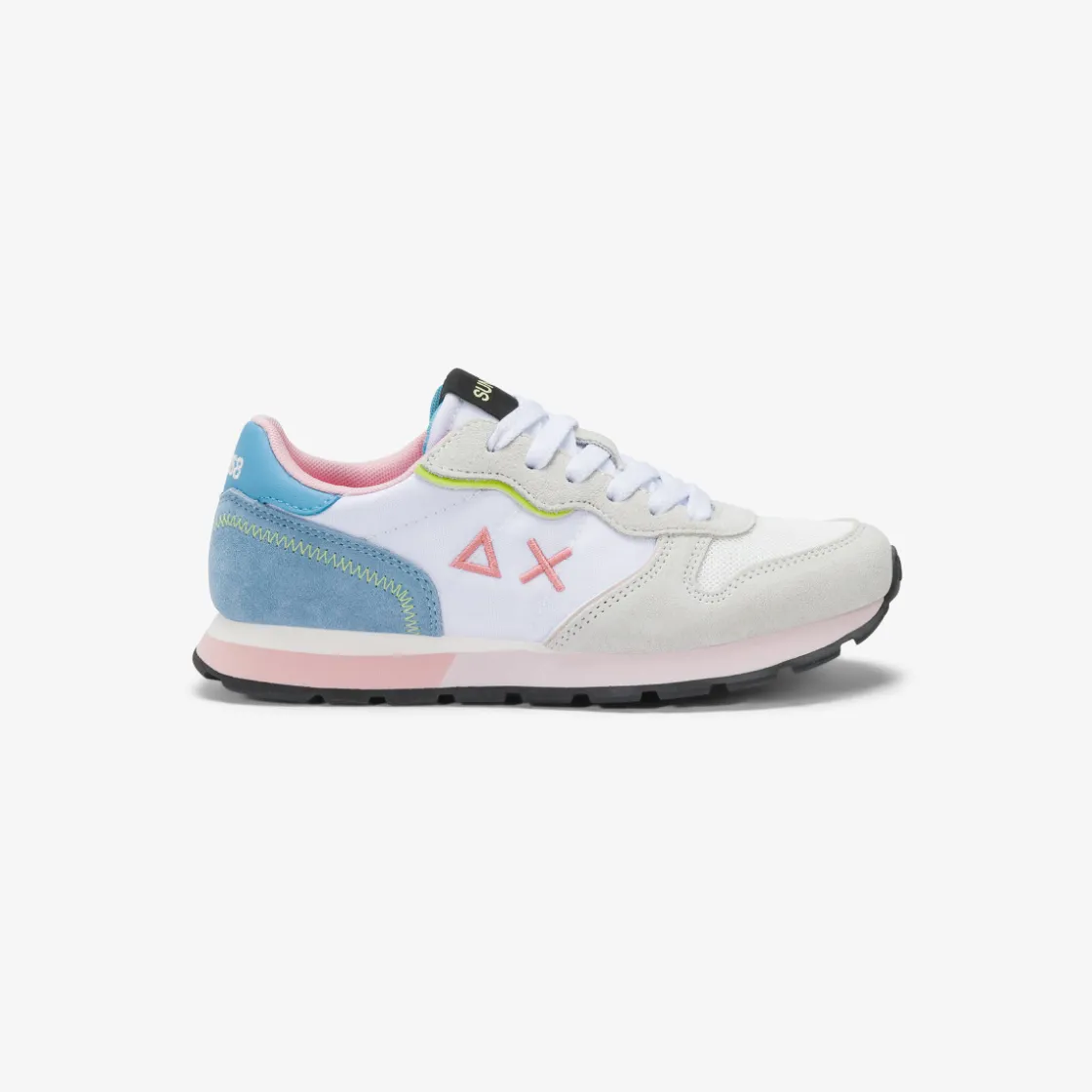 New Sneaker Girl's Ally Color Explosion in suede e nylon bianco Bambina