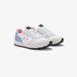 New Sneaker Girl's Ally Color Explosion in suede e nylon bianco Bambina