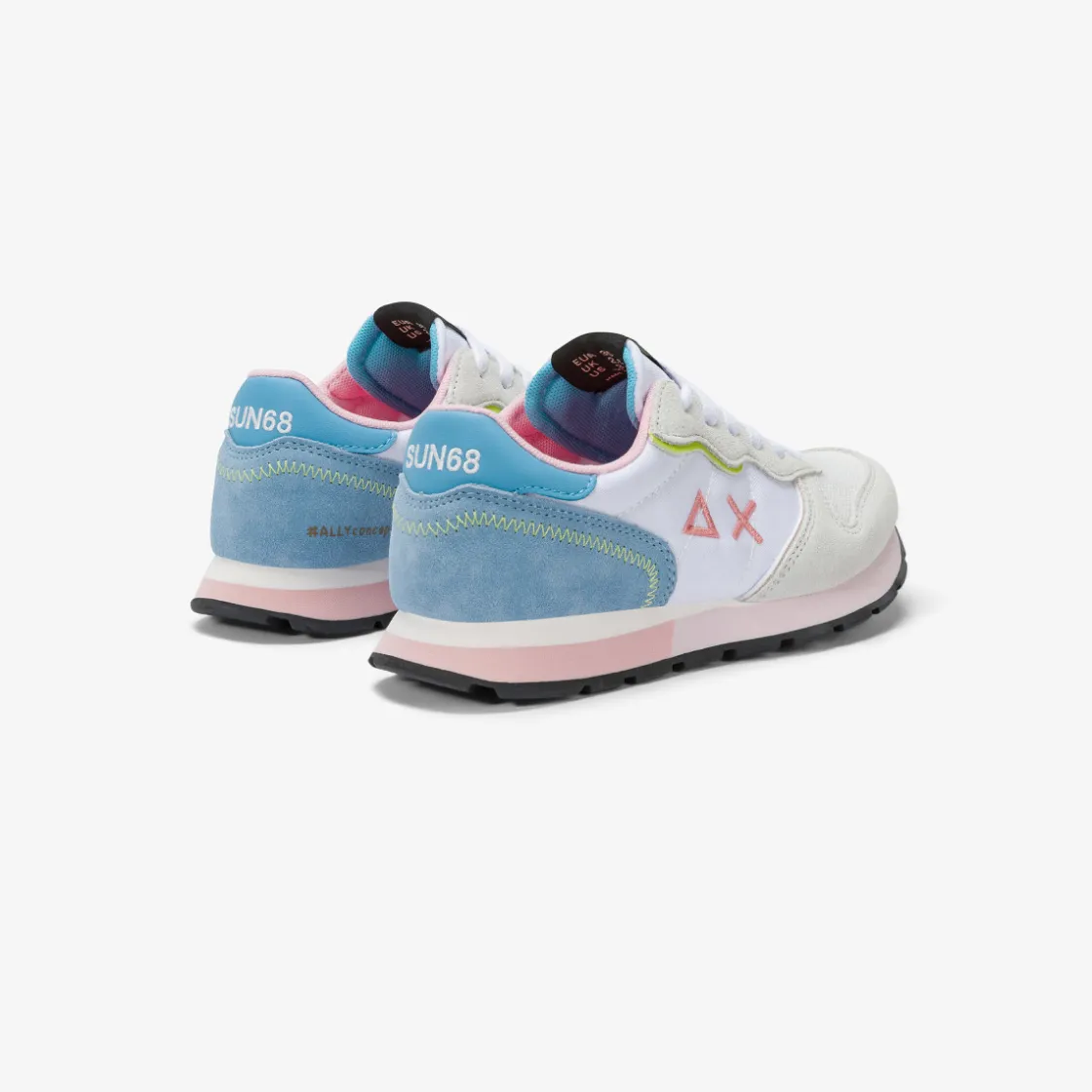 New Sneaker Girl's Ally Color Explosion in suede e nylon bianco Bambina