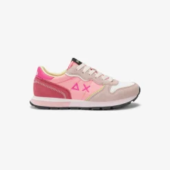 Discount Sneaker Girl's Ally Color Explosion in suede e nylon porcellana Bambina