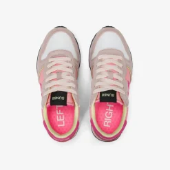 Discount Sneaker Girl's Ally Color Explosion in suede e nylon porcellana Bambina