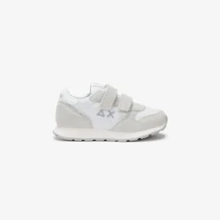 Online Sneaker Girl's Ally Glitter in suede e tessuto bianco Bambina