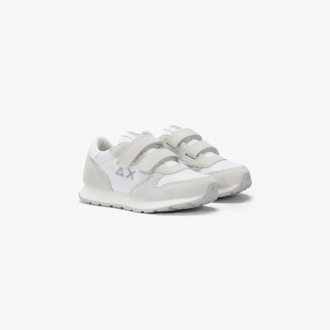 Online Sneaker Girl's Ally Glitter in suede e tessuto bianco Bambina