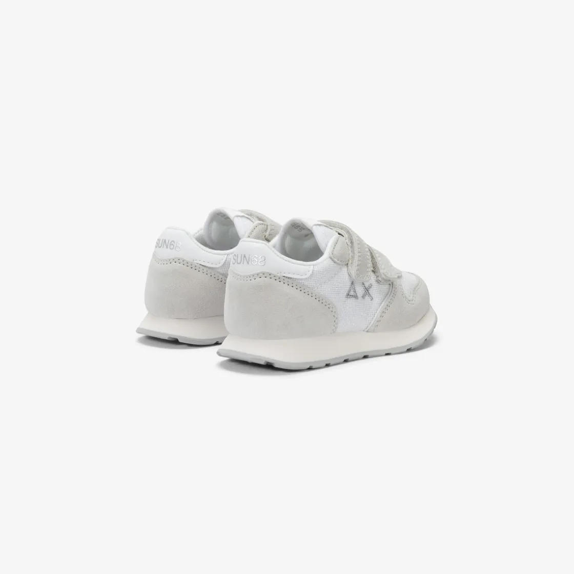 Online Sneaker Girl's Ally Glitter in suede e tessuto bianco Bambina