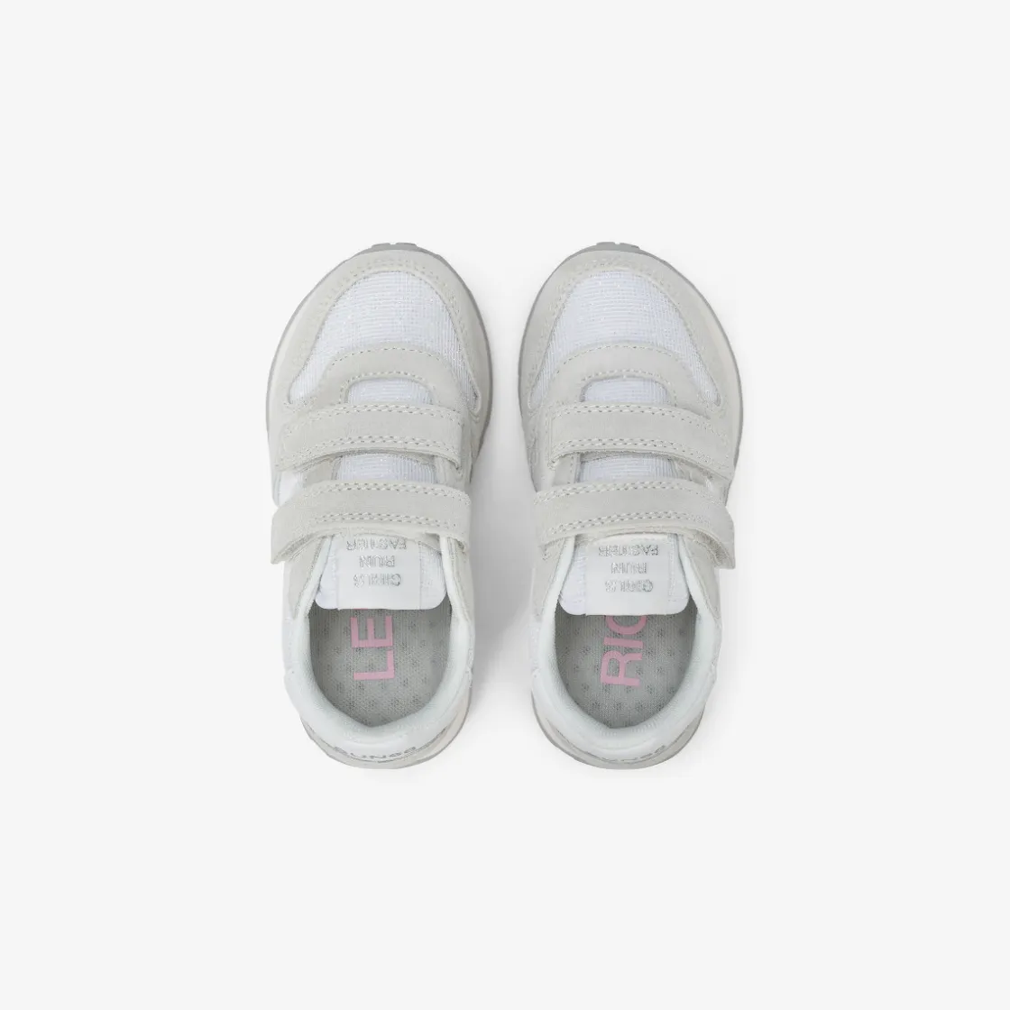Online Sneaker Girl's Ally Glitter in suede e tessuto bianco Bambina