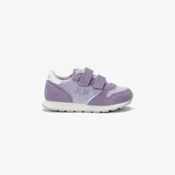 New Sneaker Girl's Ally Glitter in suede e tessuto lilla Bambina