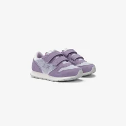 New Sneaker Girl's Ally Glitter in suede e tessuto lilla Bambina