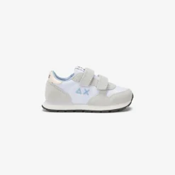 Clearance Sneaker Girl's Ally in suede e nylon bianco Bambina