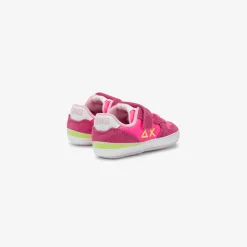 Fashion Sneaker Girl's Ally in suede e nylon fucsia fluo Bambina