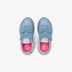Outlet Sneaker Girl's Ally in suede e nylon azzurro Bambina