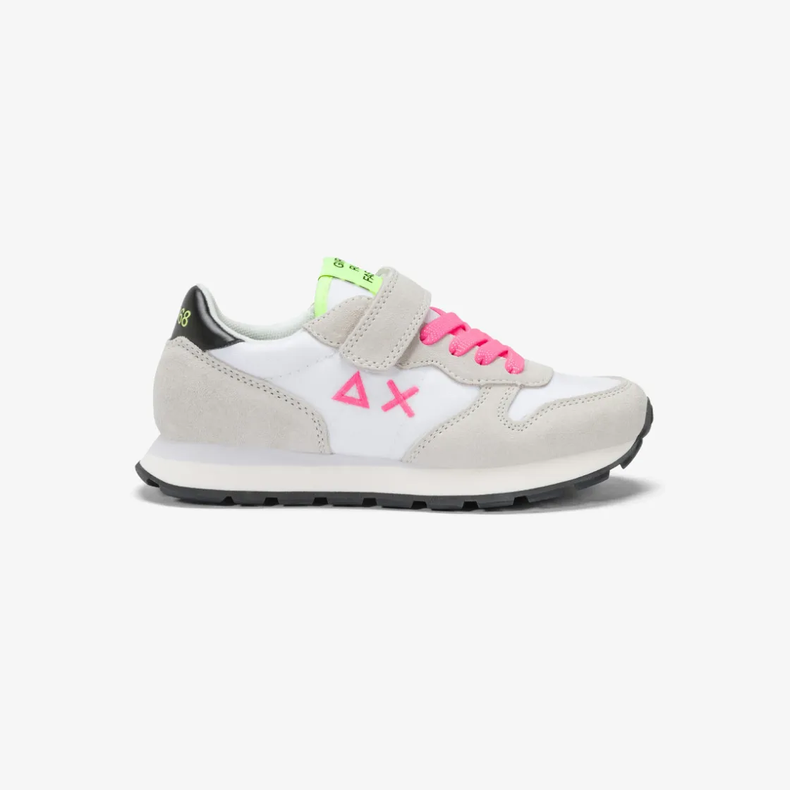 Best Sneaker Girl's Ally in suede e nylon bianco e fucsia fluo Bambina