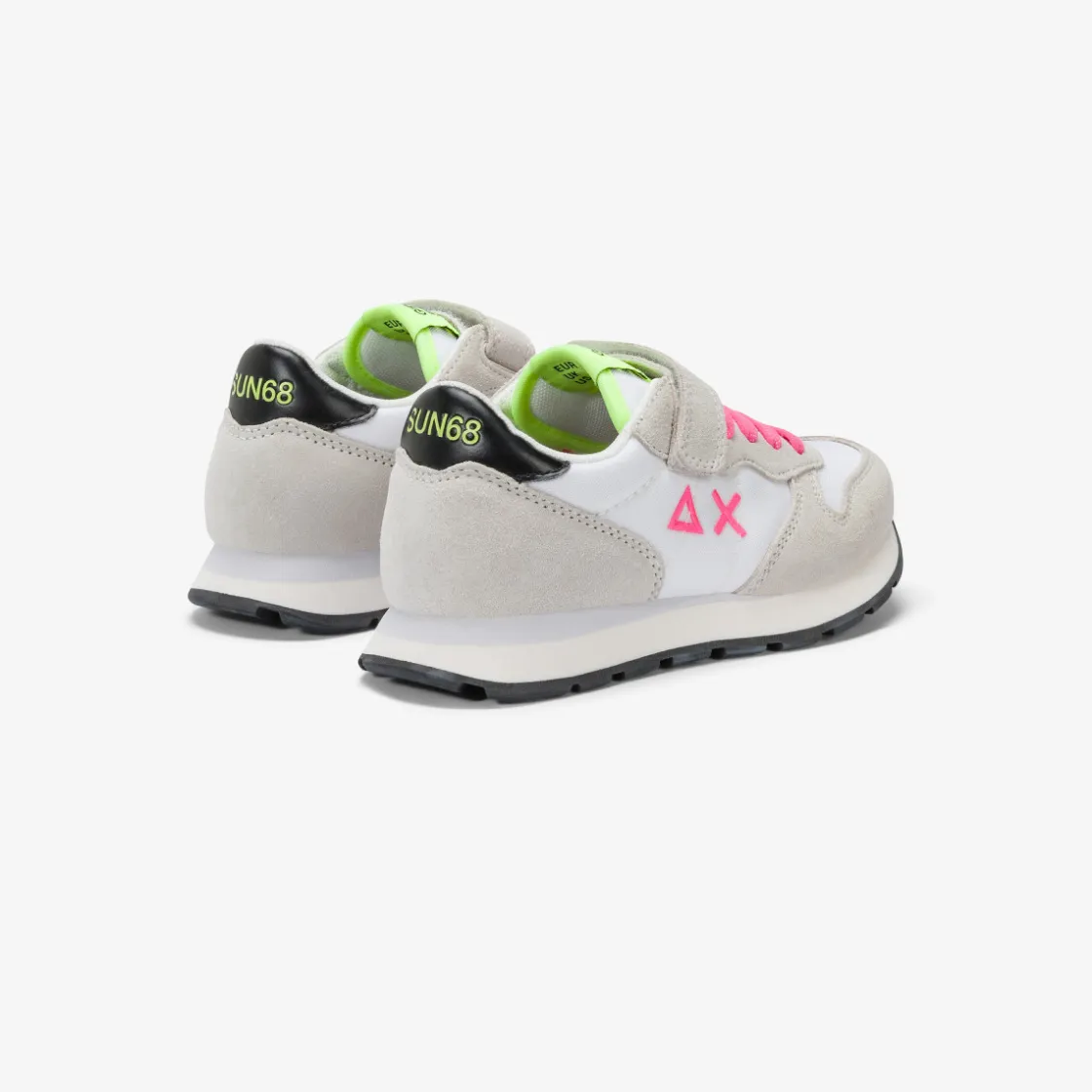 Best Sneaker Girl's Ally in suede e nylon bianco e fucsia fluo Bambina