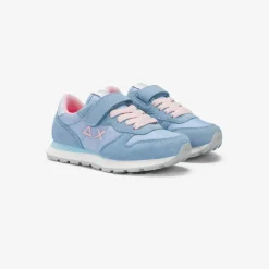 Sale Sneaker Girl's Ally in suede e nylon azzurro Bambina