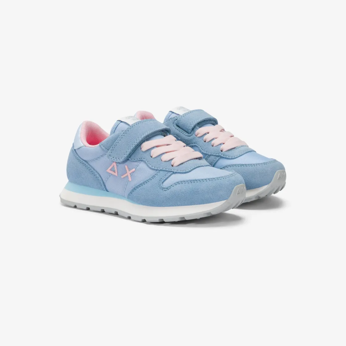 Sale Sneaker Girl's Ally in suede e nylon azzurro Bambina