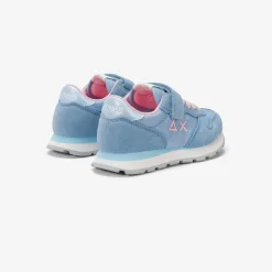 Sale Sneaker Girl's Ally in suede e nylon azzurro Bambina