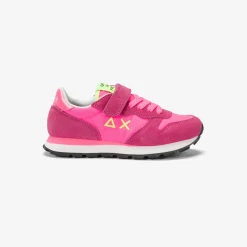 Discount Sneaker Girl's Ally in suede e nylon fucsia fluo Bambina