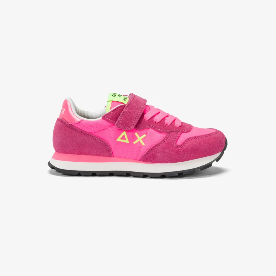 Discount Sneaker Girl's Ally in suede e nylon fucsia fluo Bambina