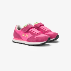 Discount Sneaker Girl's Ally in suede e nylon fucsia fluo Bambina