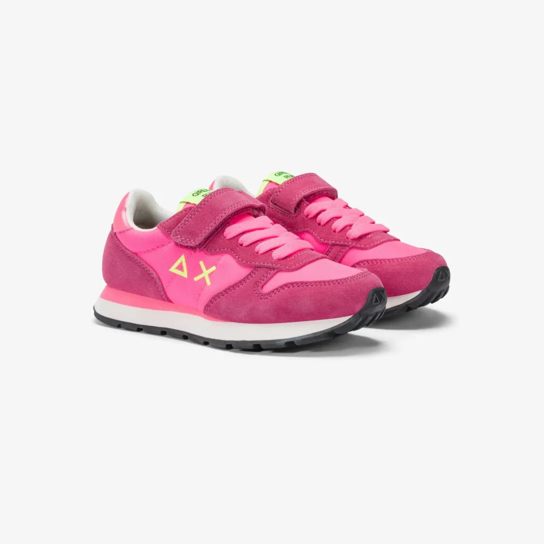 Discount Sneaker Girl's Ally in suede e nylon fucsia fluo Bambina