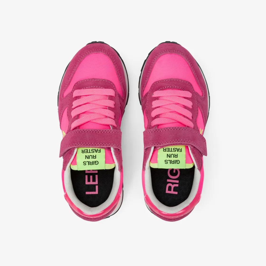Discount Sneaker Girl's Ally in suede e nylon fucsia fluo Bambina