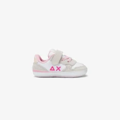 Best Sneaker Girl's Ally in suede e nylon bianco Bambina